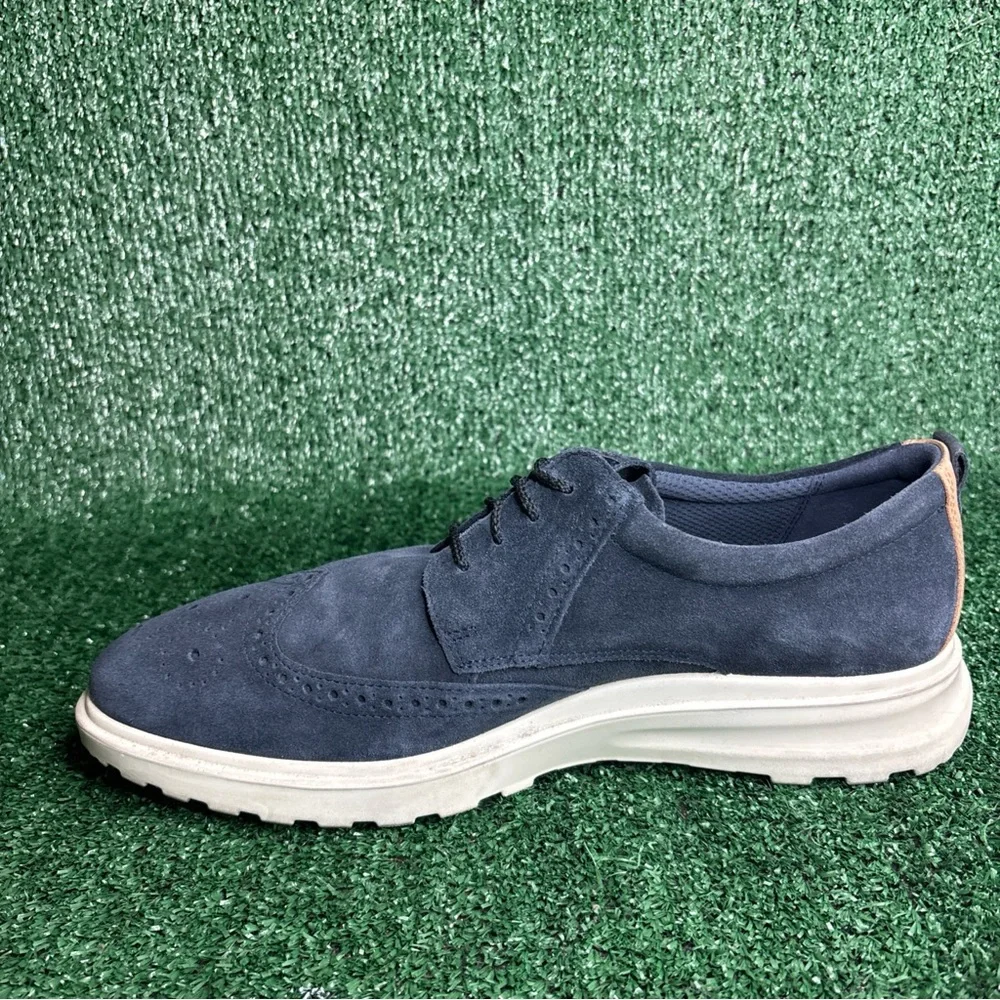 ECCO Wingtip Oxford Blue Suede Hybrid Shoes EU 46‎ Size 12 US